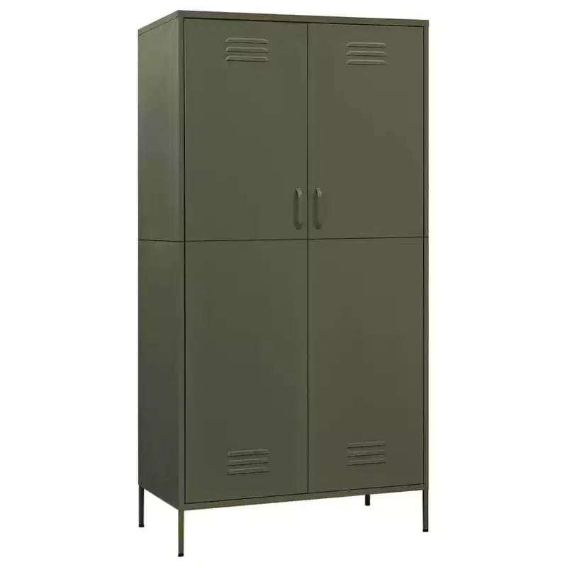 vidaXL Kleiderschrank olivgrün 89,9 x 50 x 180,1 cm aus Stahl