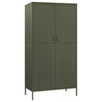vidaXL Kleiderschrank olivgrün 89,9 x 50 x 180,1 cm aus Stahl