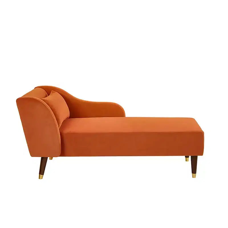 Moderner Samt-Chaiselongue-Sessel, gepolsterter Relaxsessel mit geschwungener Armlehne, Schlafsofa für Schlafzimmer, Büro oder Wohnzimmer