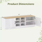 Banc à chaussures à 2 portes avec étagères réglables et espace de rangement dissimulé, naturel + blanc/Whi5te