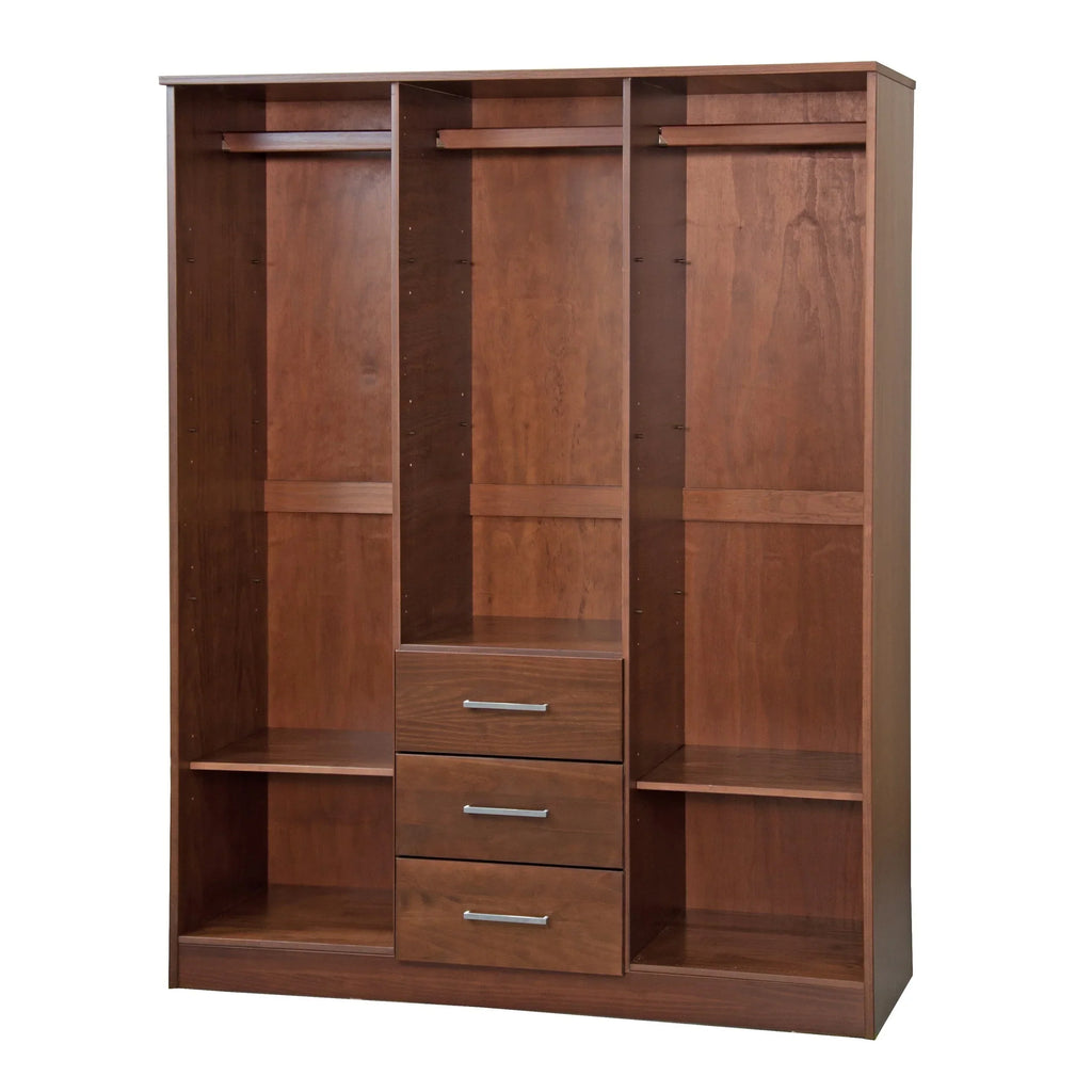 Guarda-roupa Cosmo Palace Imports com 3 portas, 100% madeira maciça, com portas de madeira maciça ou espelhadas