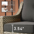 HOOOWOOO 2-teiliges Gartenstuhl-Set aus Korbgeflecht und Rattan mit hoher Rückenlehne