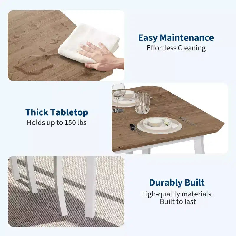 Ensemble table et chaises de cuisine à structure métallique en 5 pièces, avec design chanfreiné