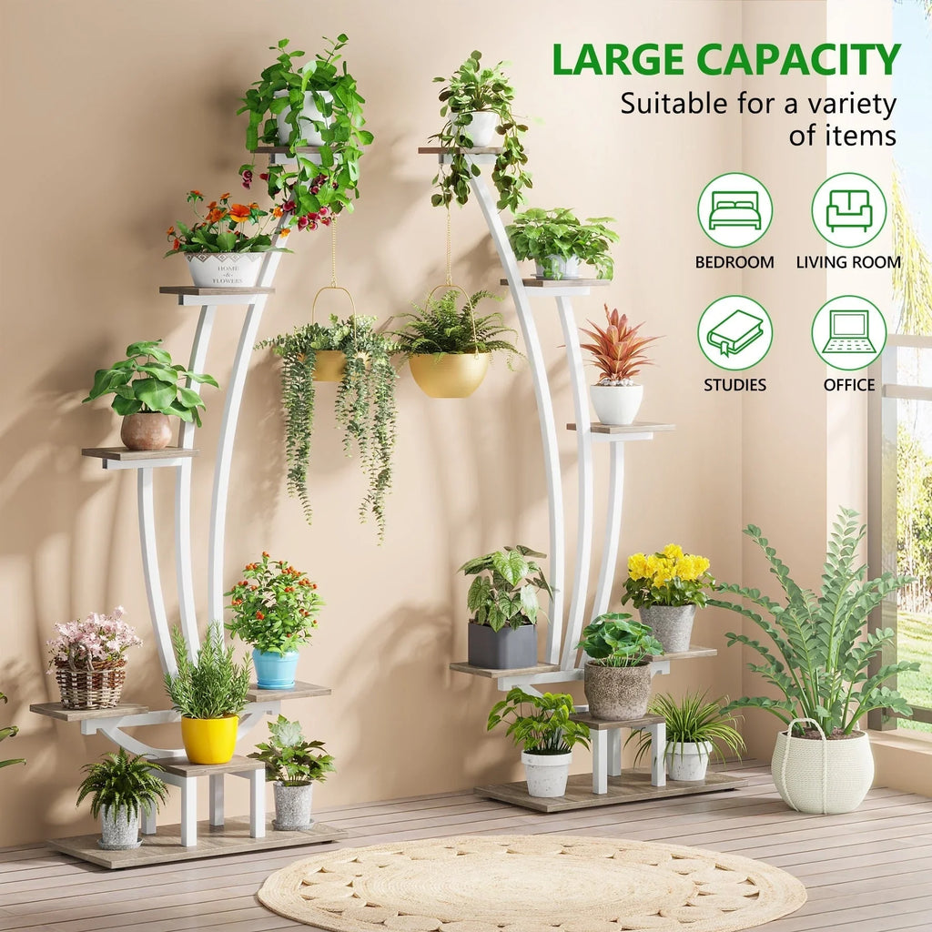 Zimmerpflanzenständer, 6-stöckiges Blumenregal für Haus und Garten – 2er-Set