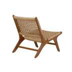 Poltrona lounge rustica in teak con intreccio - da esterno