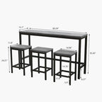 Bistrotisch-Set mit 3 Hockern