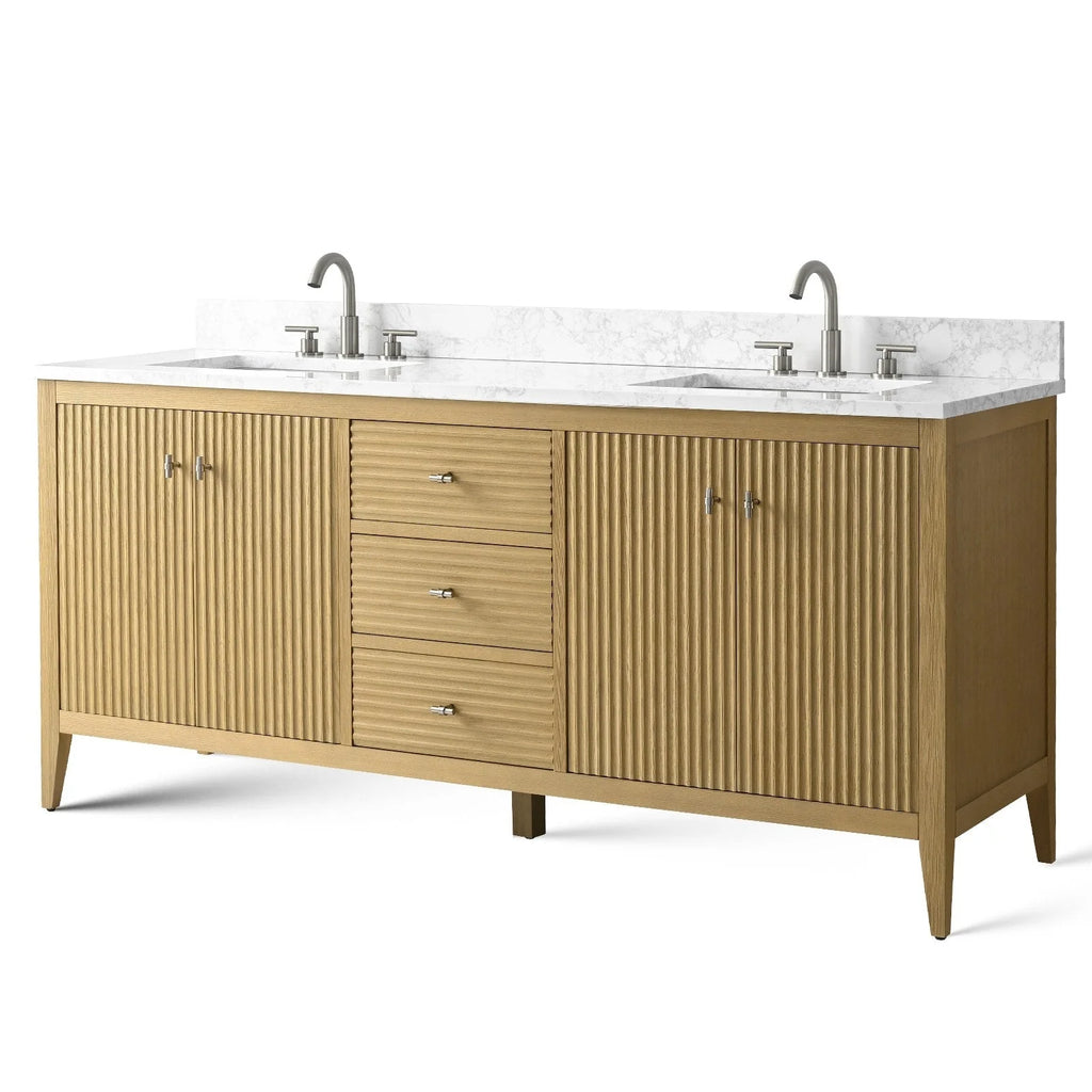 Mobile bagno Vanity Art 72 con doppio lavabo e piano in marmo composito