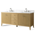 Mobile bagno Vanity Art 72 con doppio lavabo e piano in marmo composito