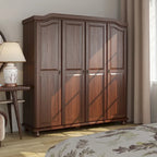 Guarda-roupa de 4 portas Kyle da Palace Imports, 100% em madeira maciça, com portas de madeira maciça ou espelhadas