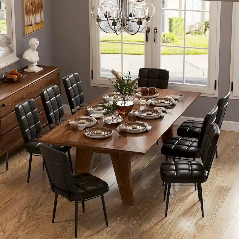 Conjunto de 2/4/6/8 cadeiras de jantar modernas, cadeiras de cozinha estofadas com almofada espessa para sala de jantar