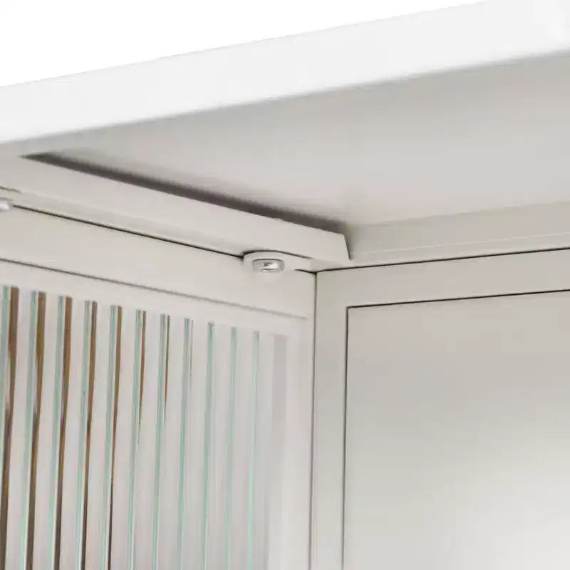 Meuble mural moderne Okak à 2 portes avec rangement à 3 niveaux et portes vitrées, pour entrée/salle à manger/salon/cuisine