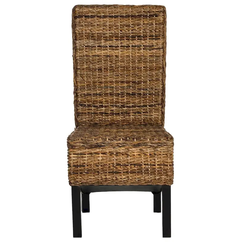Conjunto de 2 cadeiras de jantar em vime natural 19W x 22D x 41H, estilo boho costeiro