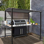 Grillpavillon mit Stahlrahmen, 5 x 8 Fuß, für den Außenbereich, Überdachung und Grillunterstand