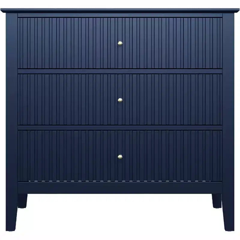 Comò Heynemo a 3 cassetti, comodino in legno verniciato alto 30 pollici con contenitore, ampia cassettiera moderna con guide a sfere