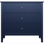 Comò Heynemo a 3 cassetti, comodino in legno verniciato alto 30 pollici con contenitore, ampia cassettiera moderna con guide a sfere