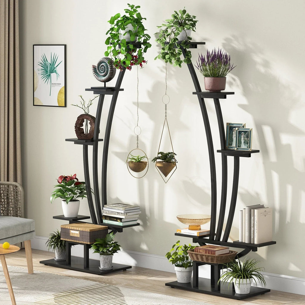 Zimmerpflanzenständer, 6-stöckiges Blumenregal für Haus und Garten – 2er-Set