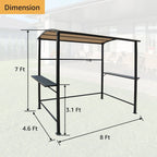Grillpavillon mit Stahlrahmen, 5 x 8 Fuß, für den Außenbereich, Überdachung und Grillunterstand
