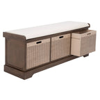 Úložná lavice SAFAVIEH Fiorello se 3 zásuvkami a polstrováním - 47.3 W x 15 L x 19 H - 47Wx15Dx19H