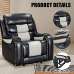 Fauteuil inclinable grand format en similicuir, design américain, pour le salon