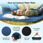 Costway Campingmatratze aus Memory-Schaumstoff mit rutschfester Unterseite und Tragetasche für das Schlafen im Freien, Grau/Blau