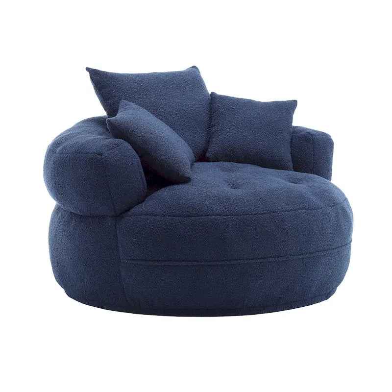Runder Lazy-Sofa-Sessel -C Weiß/Blau/Grau/Gelb/Orange/Rosarot/Marineblau/Grün, Einzel- und Zweisitzer
