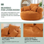 Runder Lazy-Sofa-Sessel -C Weiß/Blau/Grau/Gelb/Orange/Rosarot/Marineblau/Grün, Einzel- und Zweisitzer