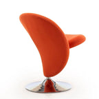 Manhattan Comfort Curl drehbarer Akzentstuhl aus Wollmischgewebe mit Chromgestell (2er-Set)