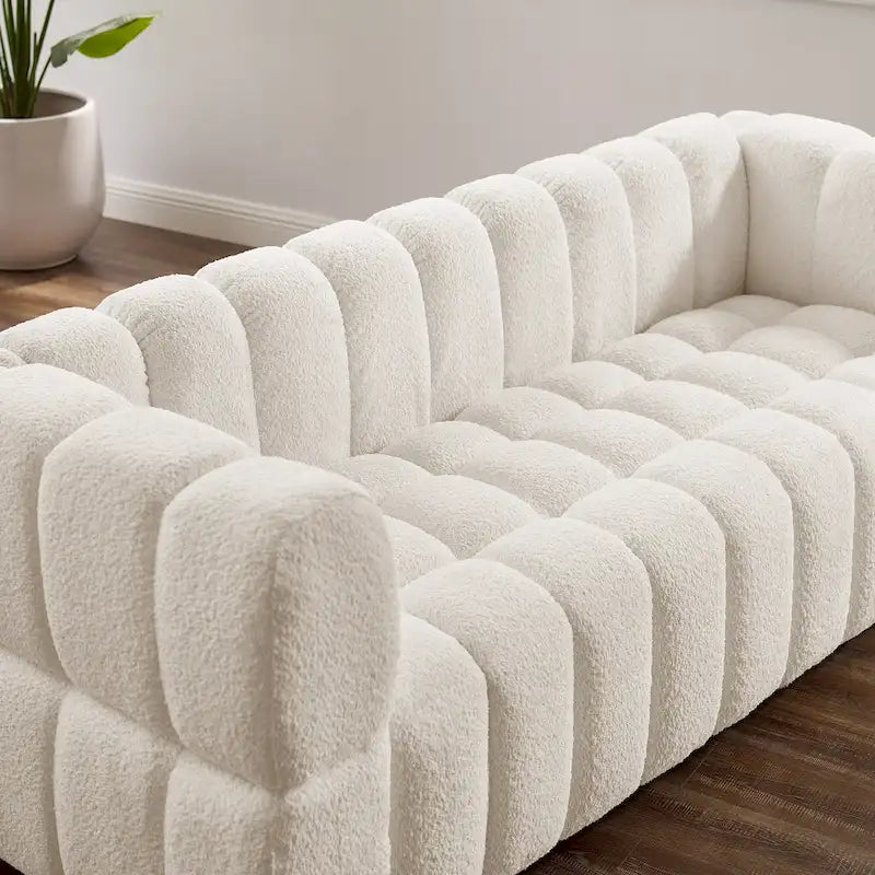 85 modernes Waffelstoff-Sofa, komfortables Freizeitsofa