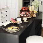 Drehbares/ausziehbares Smart-Buffet-Sideboard mit 6 Schubladen, verlängerter Tischplatte, rutschfester Matte, drehbarem Esstisch und Kücheninsel-Speisekammer