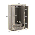 Guarda-roupa com 3 portas e 2 gavetas