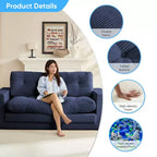 Canapé-lit futon convertible 2-en-1 Mjkone de 71 po, canapé deux places convertible pliable en tissu côtelé avec boutons capitonnés, gain de place