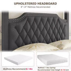Queen-Size-Himmelbettgestell mit Pfosten, 4-Ecken-Betthalterungen, Lattenrost aus Massivholz, keine Bettfeder erforderlich, geräuschlos