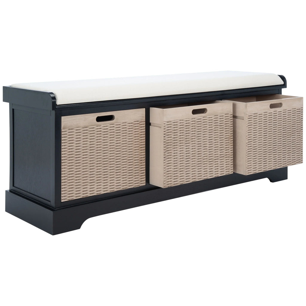 Úložná lavice SAFAVIEH Fiorello se 3 zásuvkami a polstrováním - 47.3 W x 15 L x 19 H - 47Wx15Dx19H