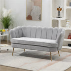 Kleines Mini-Sofa für zwei Personen mit goldenem Metallbein – 2 Sitzplätze