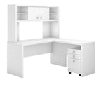 Echo L-vormig bureau met opzetkast en laden