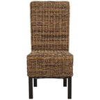 Conjunto de 2 cadeiras de jantar em vime natural 19W x 22D x 41H, estilo boho costeiro