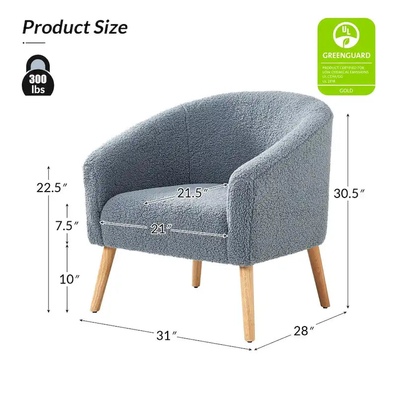 Nowoczesny fotel boucle Sheila 30 W z nogami z litego drewna, zestaw 2 szt., HULALA HOME