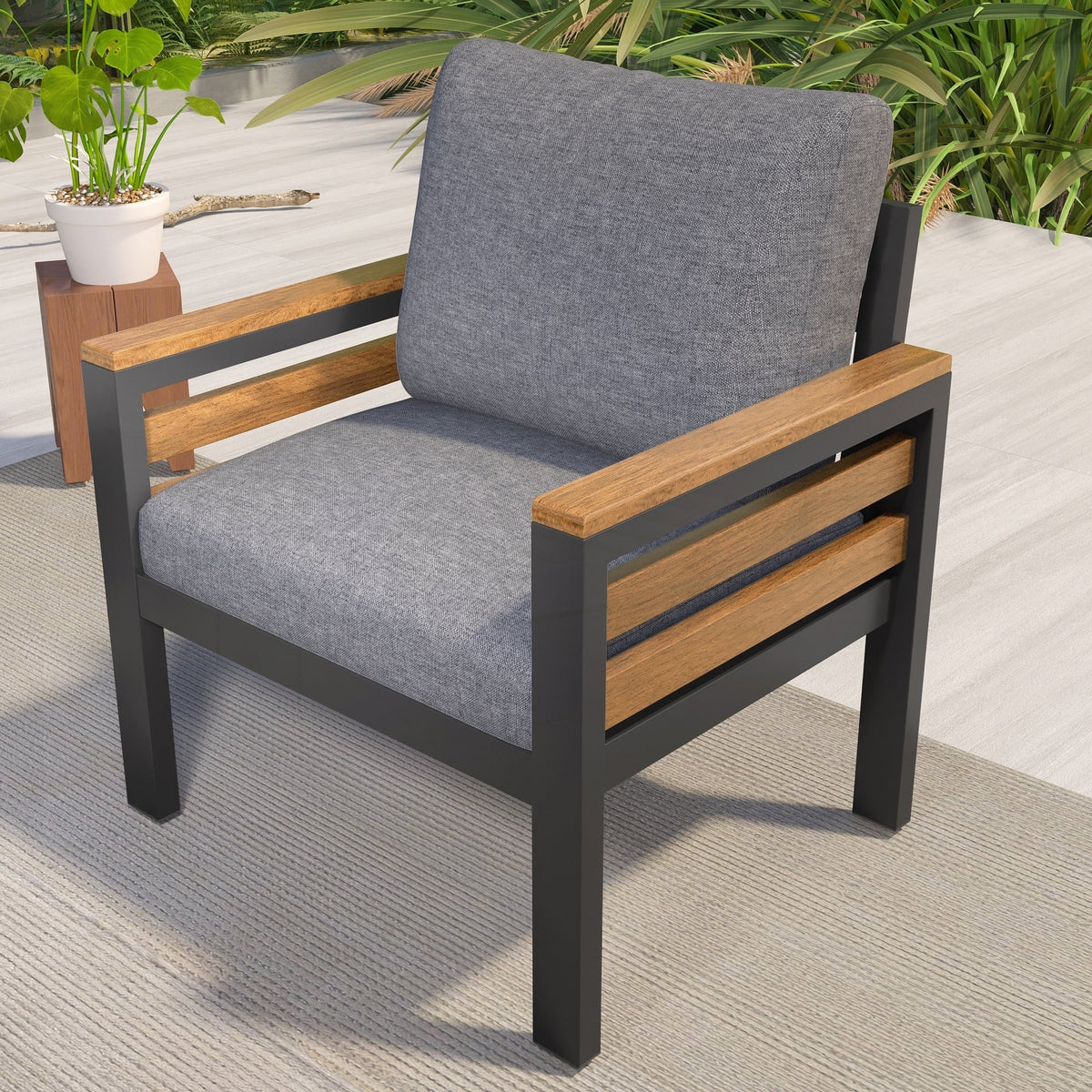 Conjunto de sofá de exterior com 4 peças