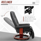 Fauteuil inclinable HomCom en similicuir, réglable, à base pivotante et commande manuelle, avec repose-pieds confortable et relaxant