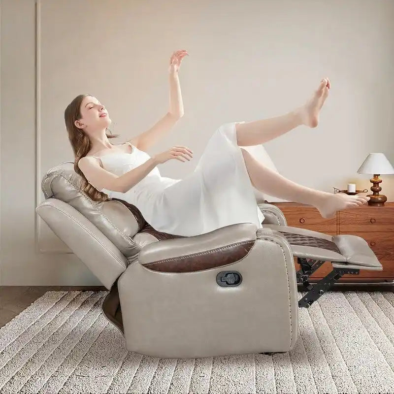 Fauteuil inclinable grand format en similicuir, design américain, pour le salon