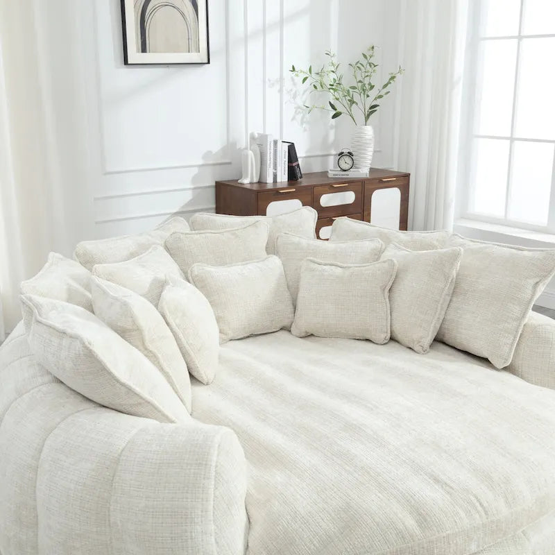 Confortável sofá-cama duplo Loaf, sofá-cama extragrande com apoios de braços