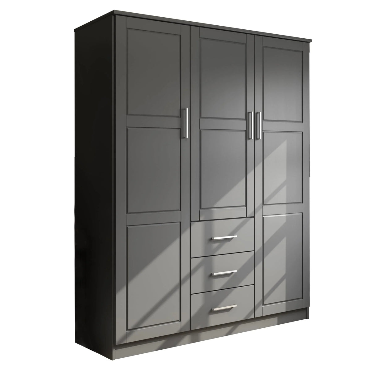 Guarda-roupa Cosmo Palace Imports com 3 portas, 100% madeira maciça, com portas de madeira maciça ou espelhadas