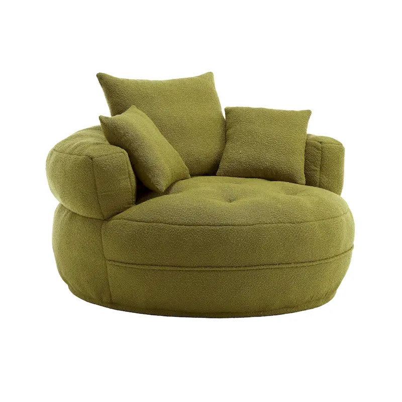 Runder Lazy-Sofa-Sessel -C Weiß/Blau/Grau/Gelb/Orange/Rosarot/Marineblau/Grün, Einzel- und Zweisitzer