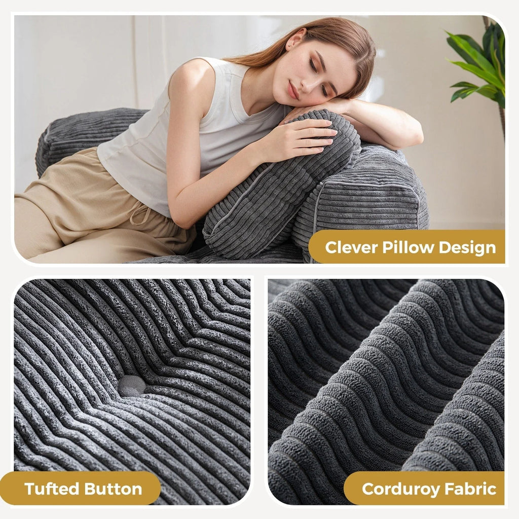 Składana sofa z funkcją spania, narożna sofa podłogowa w kształcie litery L
