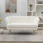 Kleines Mini-Sofa für zwei Personen mit goldenem Metallbein – 2 Sitzplätze