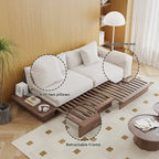 JASIWAY nowoczesna sofa z litego drewna tapicerowana bawełną i lnem