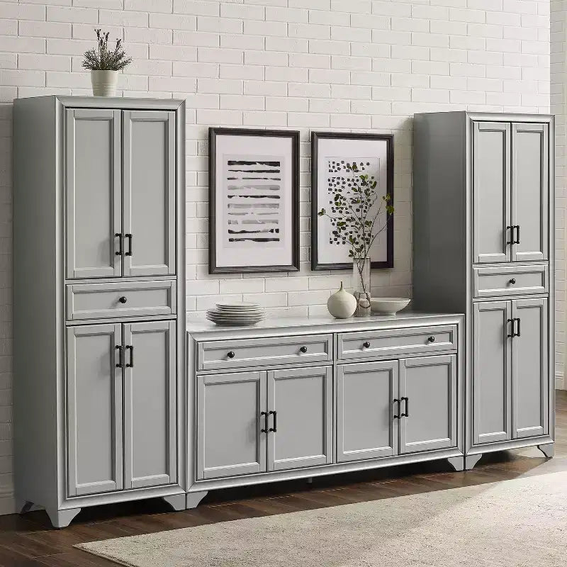 Set da 3 pezzi Tara di credenza e dispensa effetto usurato - Crosley