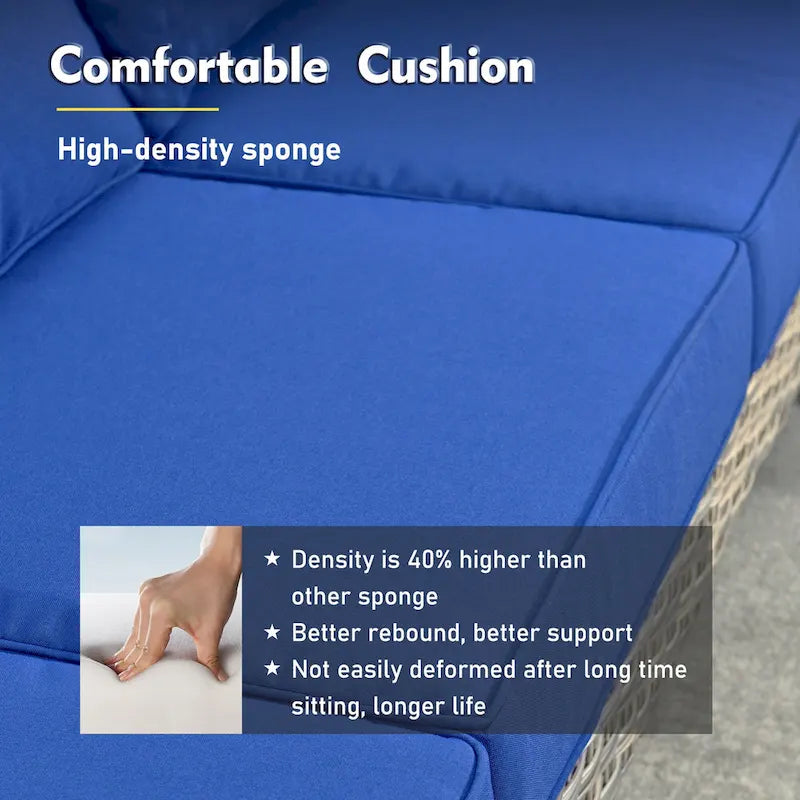 Ensemble de conversation de mobilier de patio extérieur XIZZI en 9 pièces avec fauteuil pivotant