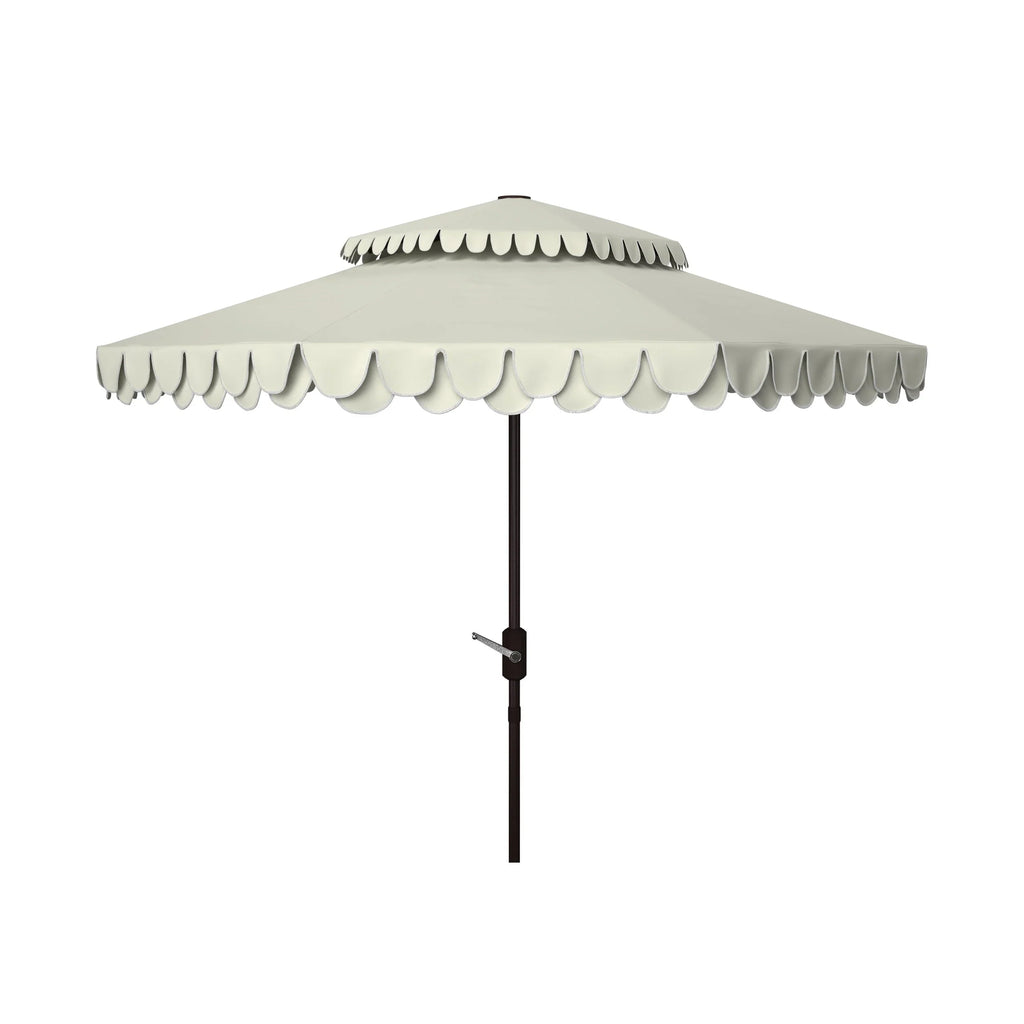 Parasol extérieur SAFAVIEH Kjerstin avec volant, 9 pieds, double toit