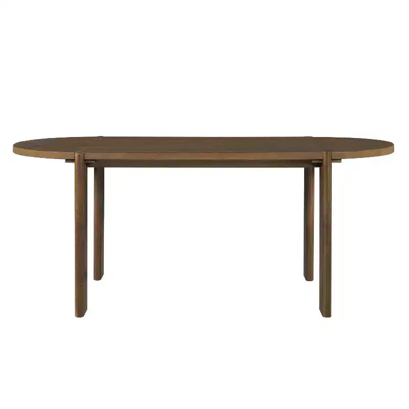 Set da pranzo ovale da 7 pezzi per 6 persone, grande tavolo da cucina familiare da 71", con 6 sedie da pranzo imbottite, noce - Christopher Knight Home